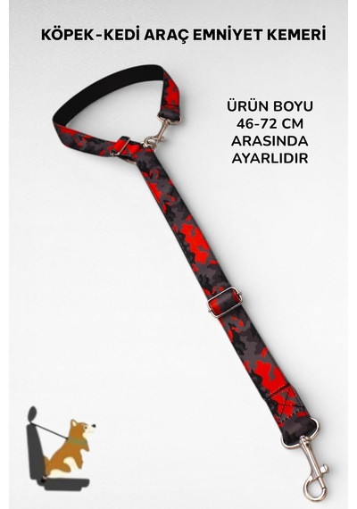 Evcil Hayvan Araç Emniyet Kemeri Kedi Köpek Araba Oto Tasması Oto Aksesuarı Kedi Köpek Emniyet Kemer Çok Renkli-tek Ebat