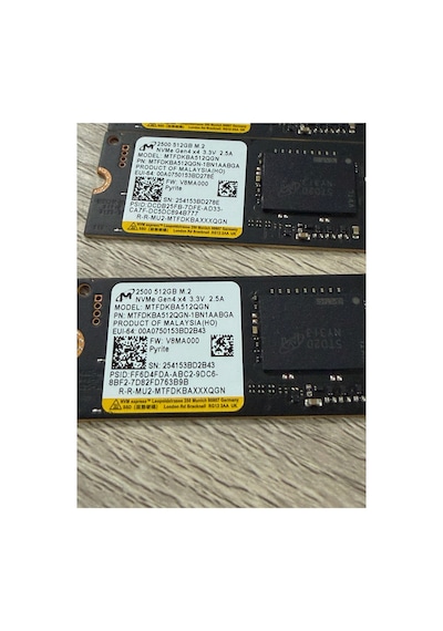 Mıcron 2500 Seri, Mtfdkba512qgn-1bn1aabga, 512gb, 6600/3650, Gen4, Nvme Pcıe M.2 2280, Ssd