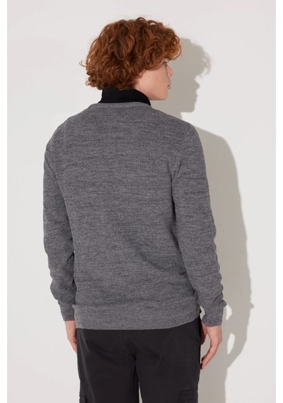 Lee Erkek Regular Fit Normal Kesim Sıfır Yaka Triko Kazak 672L212 Gri