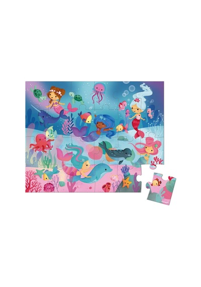 Janod 24 Parça Çantalı Puzzle Deniz Kızı