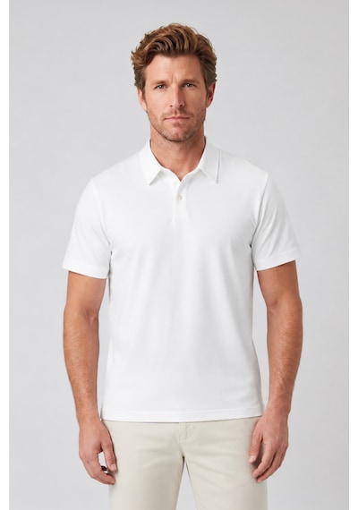 Goffra Erkek Prestige Polo Yaka Tişört 110s Pima Pamuğu Likit Amonyak Merserize Beyaz M120-k0141-01