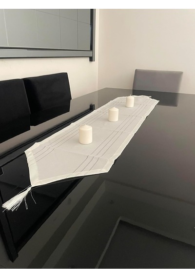Lexroo Runner Leke Tutmaz Dertsiz Kumaş Dekoratif Çeyiz Krem35 X 140 Cm Çok Renkli