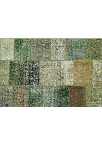 Gerçek El Dokuma Eskitme Patchwork Halı 120 X 180 Cm 5889