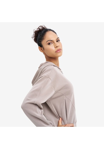 Lescon Bej Kadın Fermuarlı Kapüşonlu Sweatshirt 26n-2101
