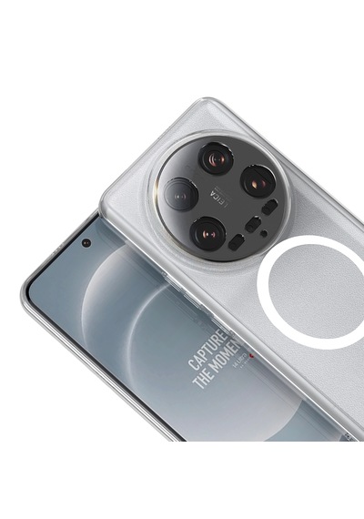 Xiaomi Mi 14 Ultra Kılıf Darbe Emici İnce Kamera Korumalı M-safe Şarj Özellikli Pürüzsüz Şeffaf Sertpc Kapak Şeffaf
