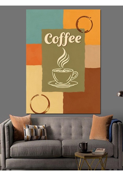 Ahşap Tablo Kahve Fincanı Grafik Poster