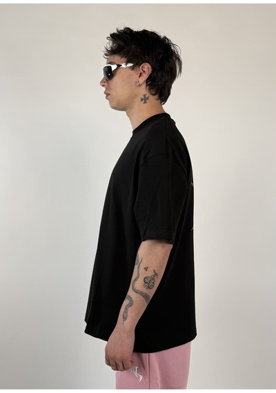 Zaee 2m Motive Taşlı Oversize T-shirt Pembe