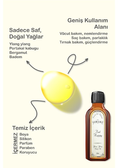 Oinone Ylang Ylang Besleyici Masaj ve Vücut Bakım Yağı 100 ML