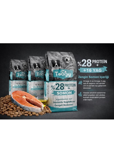 Tougy Somonlu Hassas Sindirim Yetişkin Köpek Maması 15 Kg Premium Sensitive Salmon Formula