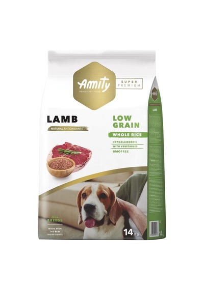 Amity Super Premium Az Tahıllı Kuzulu Yetişkin Köpek Maması 14 KG
