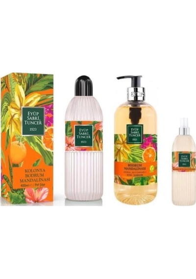 Eyüp Sabri Tuncer Bodrum Mandalina Kolonyası 400 ML + Sprey Kolonya 150 ML + Sıvı Sabun 500 ML