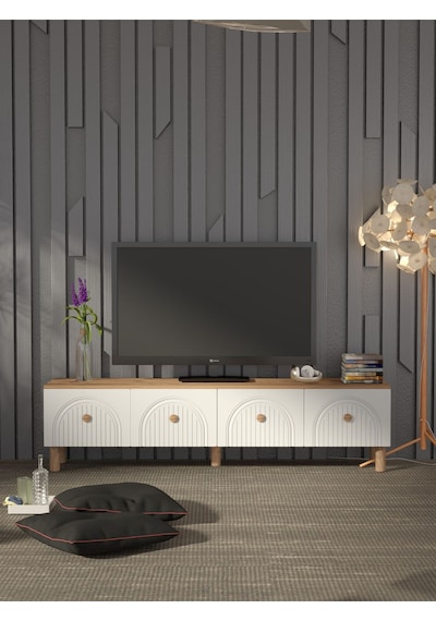 Bohem Tarz 180 Cm 4 Kapaklı Mdf Kapak Tv Ünitesi Model 2