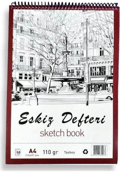 Mcolor Eskiz Defteri A4 Üstten Spiralli 110 Gr 50 Krem Yp