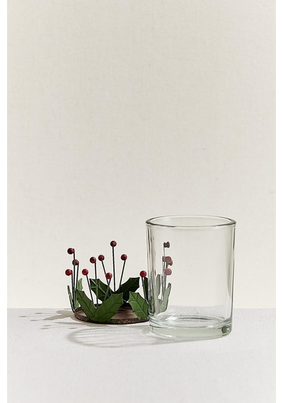 Pasabahce Berry Metal Tealight Mumluk Kırmızı Yeşil - 1 Adet Çok Renkli