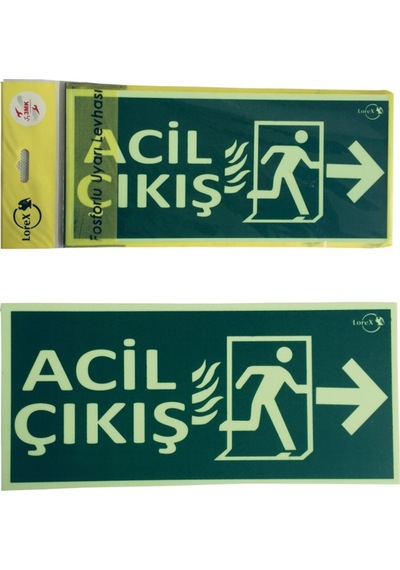Lorex Acil Çıkış Fosforlu Yön Levhası Sağ Yön (Dekota Malzeme)