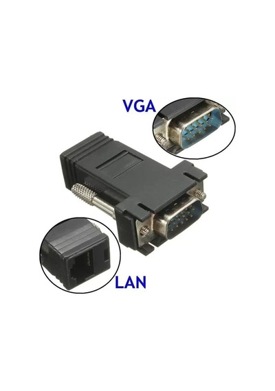 Hubrendy Sh Powermaster Vga Extender Rj45 Cat5/cat6/cat7 Uzatıcı Çevirici 2'li Paket 0