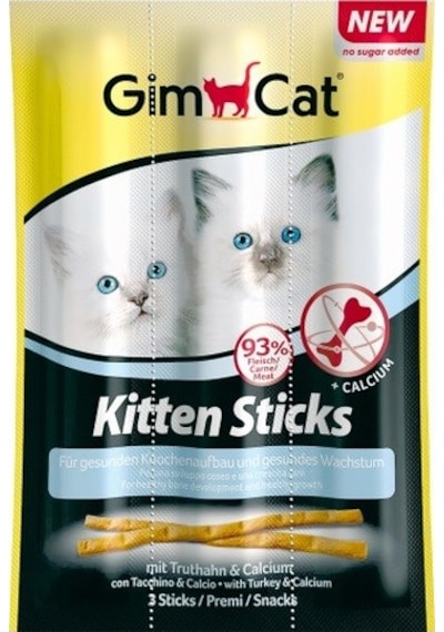 Gimcat Kitten Hindi Etli Sticks Yavru Kedi Ödül Çubukları 3 x 3 G