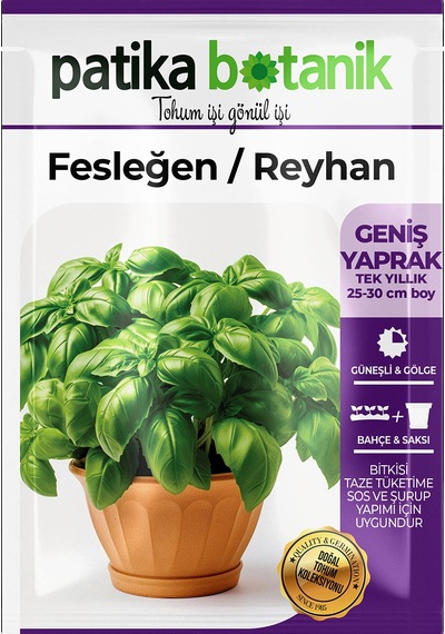 80 Adet Yerli Ata Yeşil Fesleğen - Yeşil Reyhan Tohumu (Ocimum Basilicum)