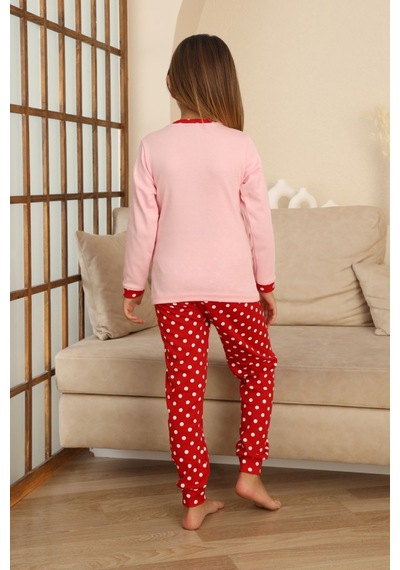 Miniğimin Cicileri Mnn Puantiye Baskılı Kız Çocuk Pijama Takı... Pembe