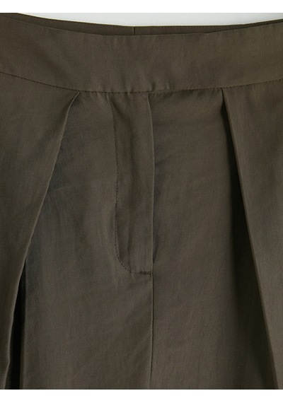 Lcw Modest Haki Geniş Paça Pileli Kadın Kumaş Pantolon