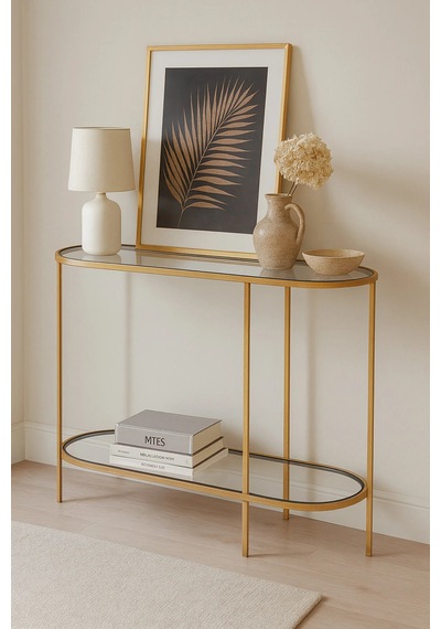 Asos Dresuar Gold Kırılmaz Temperli Camlı Elips Gold