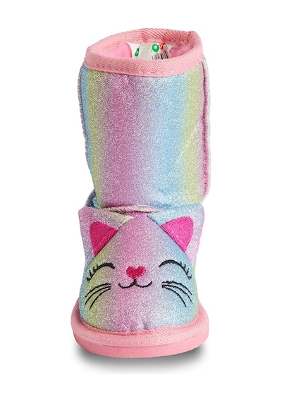 Denokids Kedi Renkli Simli Kız Çocuk Bot Pembe