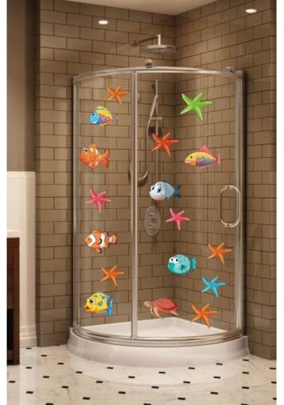 Balıklar Ve Deniz Yıldızları Duşakabin Banyo Sticker Seti