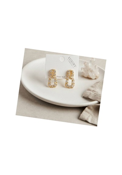 Zirkon Taşlı Gold Renk Pirinç Vintage Kadın Küpe Tj-bkp12108 Evimdeyokyok