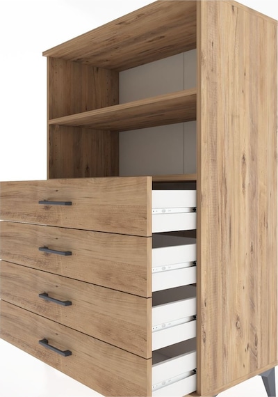 Hyperion Dolap 2 Raflı 4 Çekmeceli 88x44x134 Çam-çam Çam