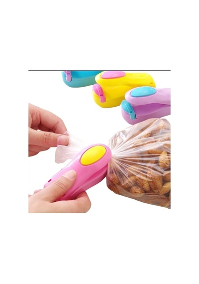 Pilli Poşet Kapatıcı Mini Yeni Model Poşet Kapatıcı Plastik Bordo Diğer