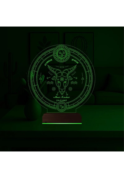 Luvivia Astroloji Oğlak Burcu Kişiye Özel 3d Lamba - Masa Gece Lambası