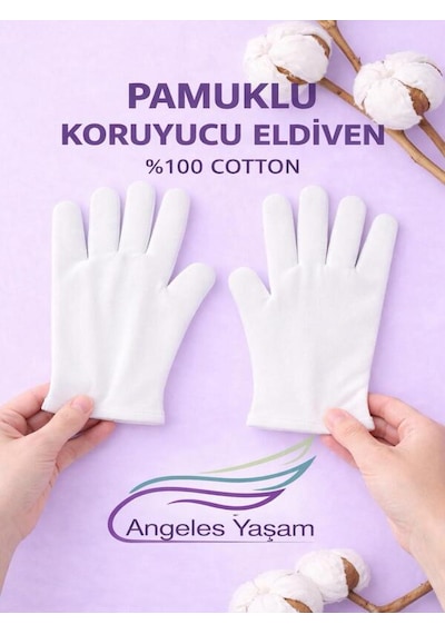 Angeles Yaşam %100 Pamuklu Egzema Eldiveni