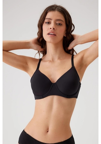 Pierre Cardin 6104 Siyah Barcelona Balenli Desteksiz Kalın Askılı Tek Mikro Sütyen 001