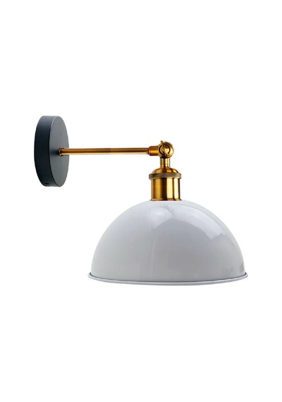 Riolight Vintage,retro,rustik Beyaz 1xe27 Eskitme Duylu Masallı Tekli Duvar Aplik Şapka Çap:23cm Rio Light