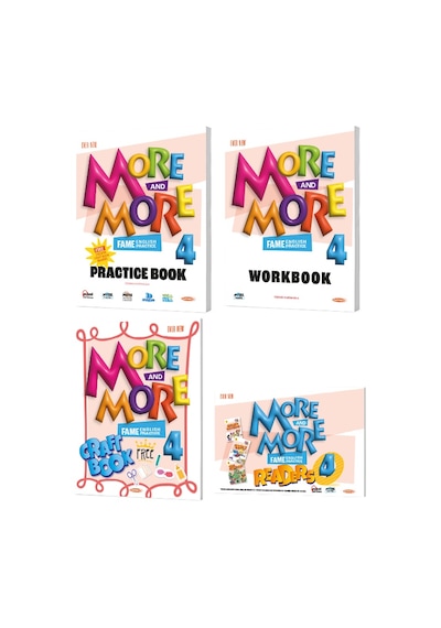 Kurmay 4.sınıf More&more Practıce Book & Workbook & Readers & Craft Book 4 Lü Set