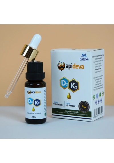 Apideva D3k2 Vitamin Damla 2'si 1 Arada Yerli Üretim Helal Sertifikalı
