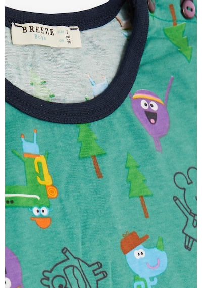 Breeze Erkek Bebek Pijama Takımı Neşeli Hayvanlar Alemi Dostluk Temalı 9 Ay-3 Yaş, Yeşil-yeşil Yeşil