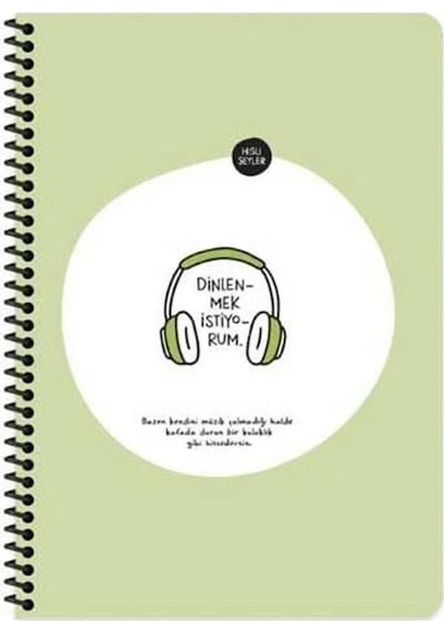 Keskin Color 80 Yp. Kareli Stickerli Dinlenmek Istiyorum Defter 500539-99 Yeşil