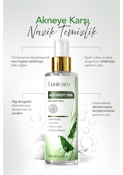 Lunicare Salisilik Asit Tonik - Gözenek Sıkılaştırıcı Ve Akne Karşıtı Siyah Nokta Temizleme 200 Ml