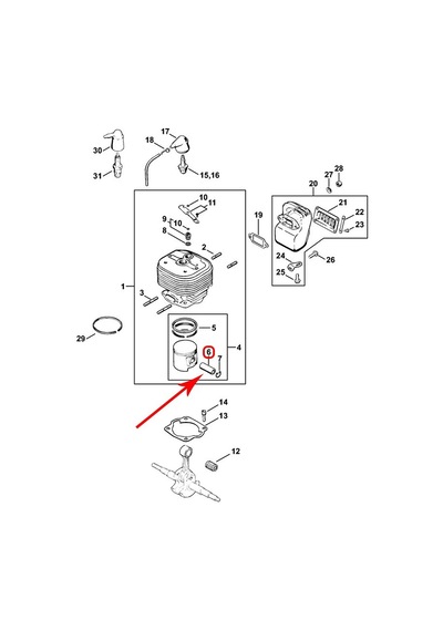 Stihl 1106-034-1503 Piston Pimi 15X9.5X42 - Stihl 070. 090. Ms720