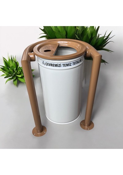 Dış Mekan Bahçe Çöp Kovası 30l Krem-kahve-355 Çok Renkli