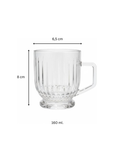 Elysia Desen 6 Kişilik Cam Çay-kahve Takımı - 6 X 160 Ml. Şeffaf