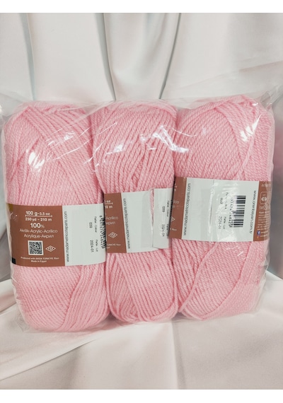 Favori Bebe Pembe El Örgü İpi 3 Adet - Renk: 039