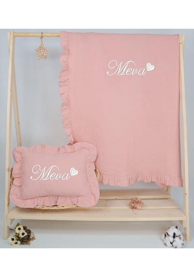 Gros Shop 4 Katlı Müslin 5'li Kimono Bağcıklı Tulum %100pamuk Hastane Çıkış Pembe