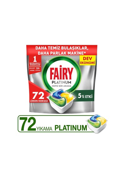 Platinum Bulaşık Makinesi Deterjanı Kapsülü/tableti 72 Yıkama Limon Kokulu 2li Paket
