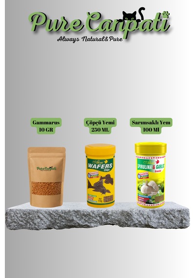 Purecanpati Gammarus,çöpçü Yem,sarımsaklı Yem Seti