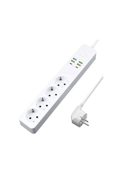 H-02 Termal Akım Korumalı 3000 W 10 Amper 4'lü Priz 2 Metre