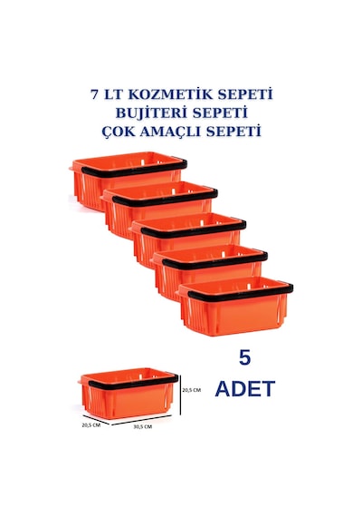 5 adet 7 Litre Kozmetik Sepeti Bijuteri Sepeti Kırtasiye Sepeti T