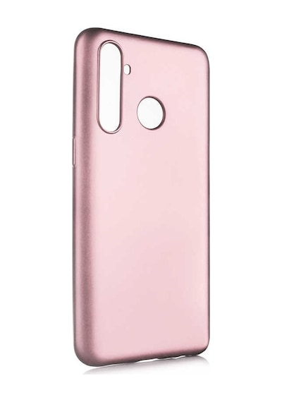 Noktaks - Realme Uyumlu Realme 5 Pro - Kılıf Mat Renkli Esnek Premier Silikon Kapak - Gold