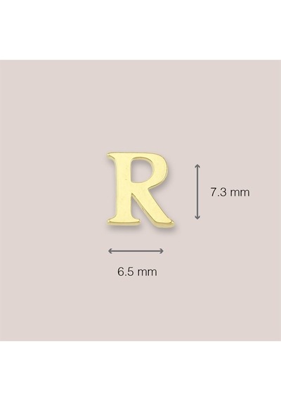 Goldkupe 14 Ayar Altın R Harf Küpe 0,51 Gr-1376